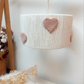 Makramee Lampe mit Punch Needle Herzen