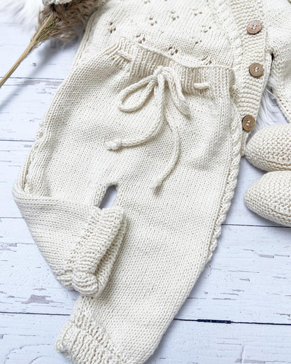 Newborn Strickset 100% Bio Baumwolle, Baby Strickmode