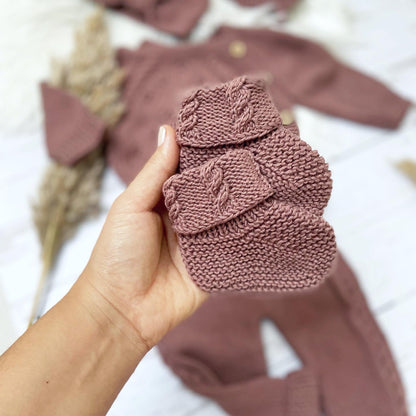 Newborn Strickset 100% Bio Baumwolle, Baby Strickmode